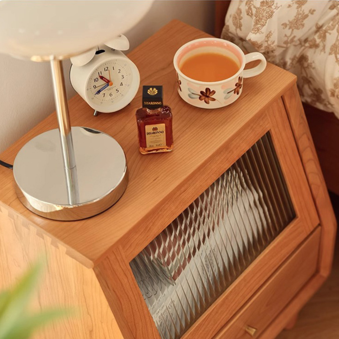 MIYAKO Solid Wood Bedside Cabinet