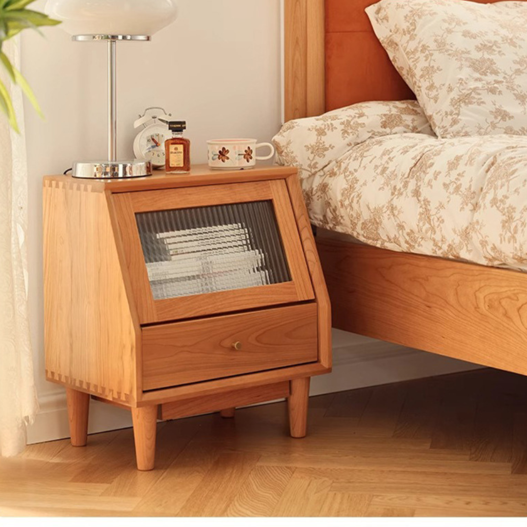 MIYAKO Solid Wood Bedside Cabinet