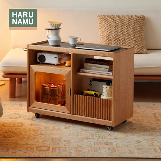 KUMIKO Solid Wood Storage Trolley