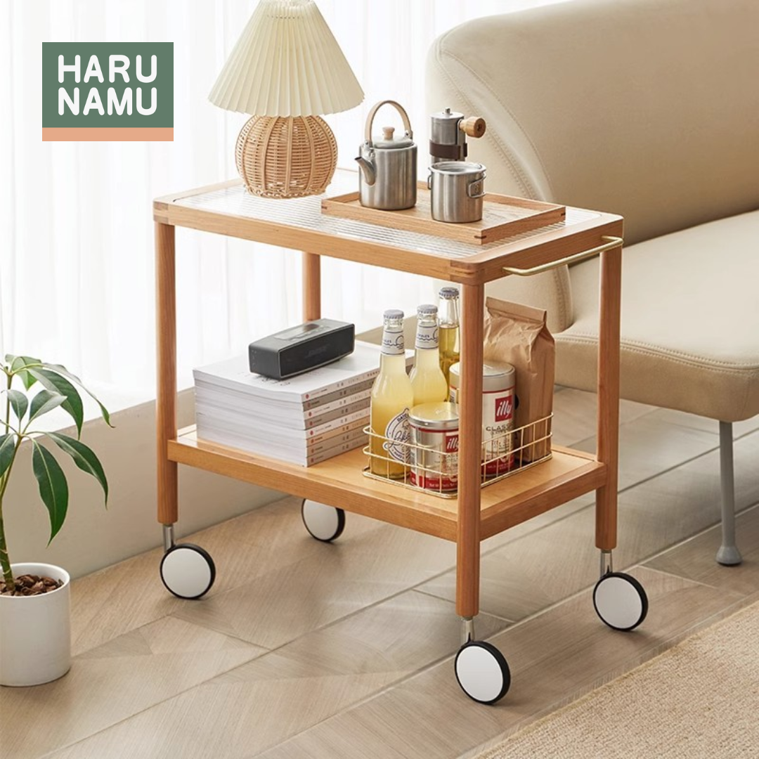 MARIKO Solid Wood Tea Trolley