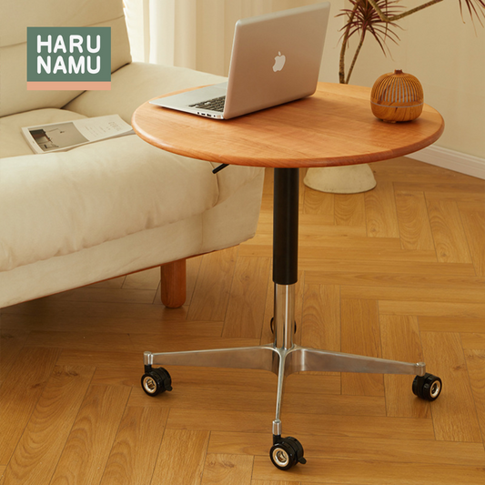 YUYO Round Solid Wood Portable Side Table
