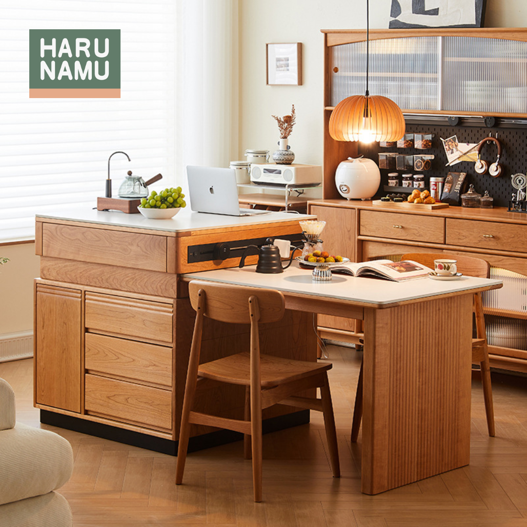 HOKAN Solid Wood Kitchen Island