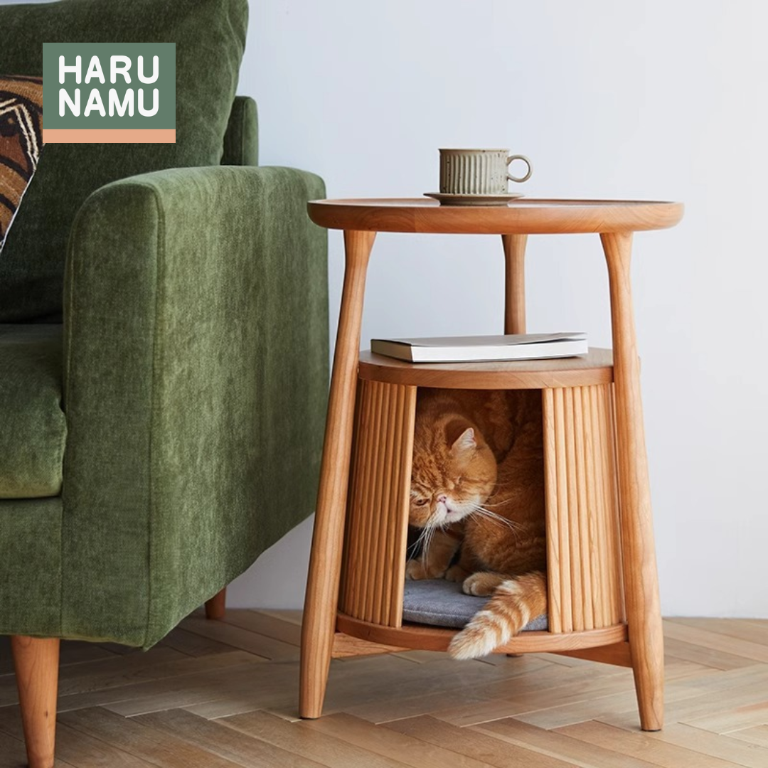 KAMAYE Round Solid Wood Side Table