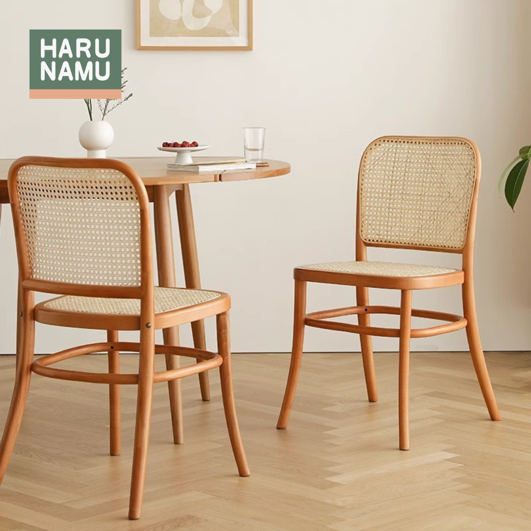 SAWAYAKANA Solid Wood Rattan Chair