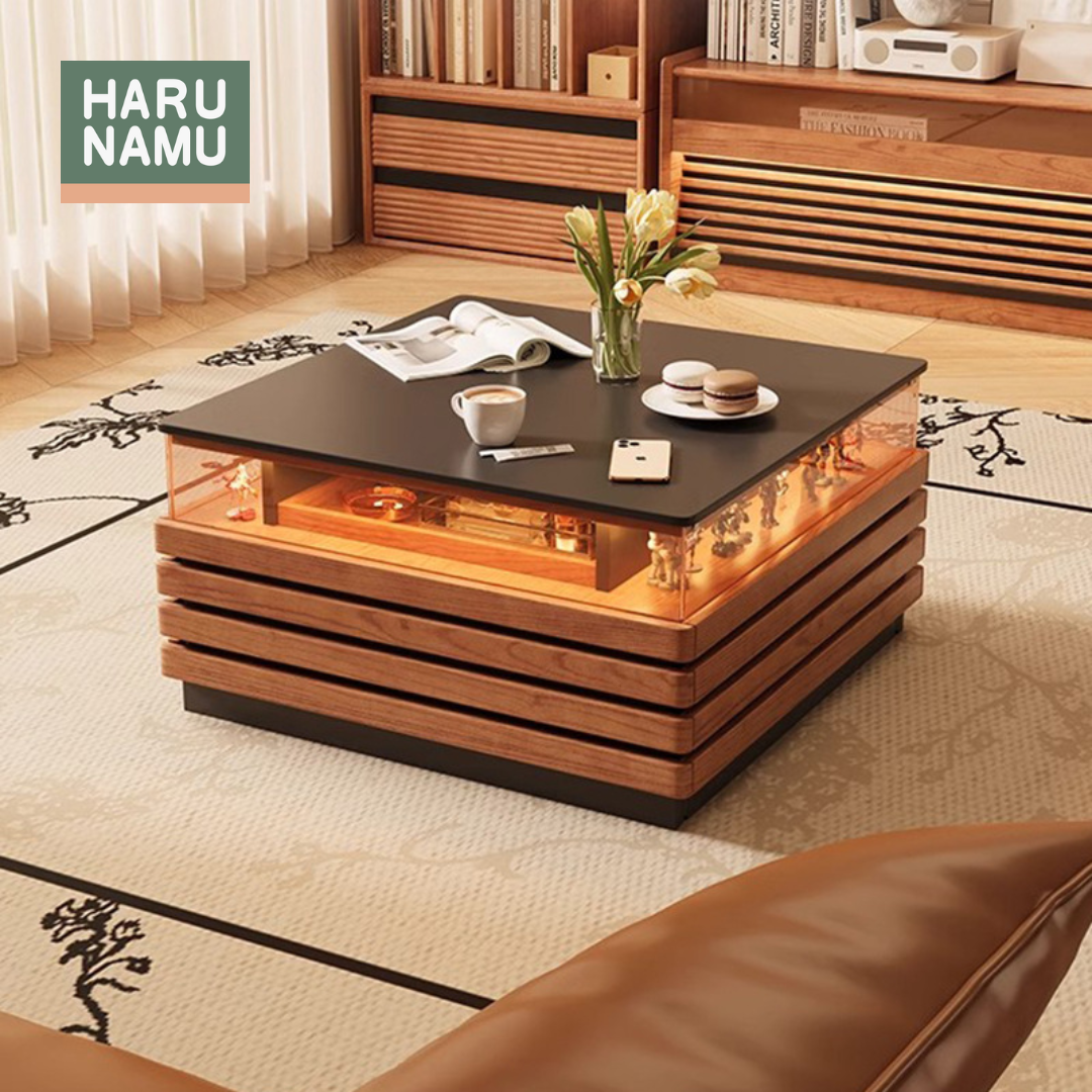 KAGAYAKASHI Solid Wood LED Light Coffee Table