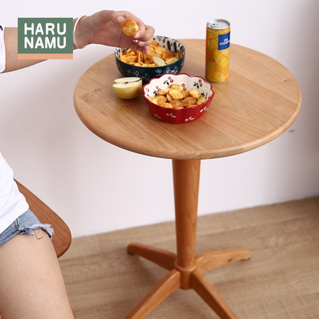 YOROKOBI Round Solid Wood Side Table