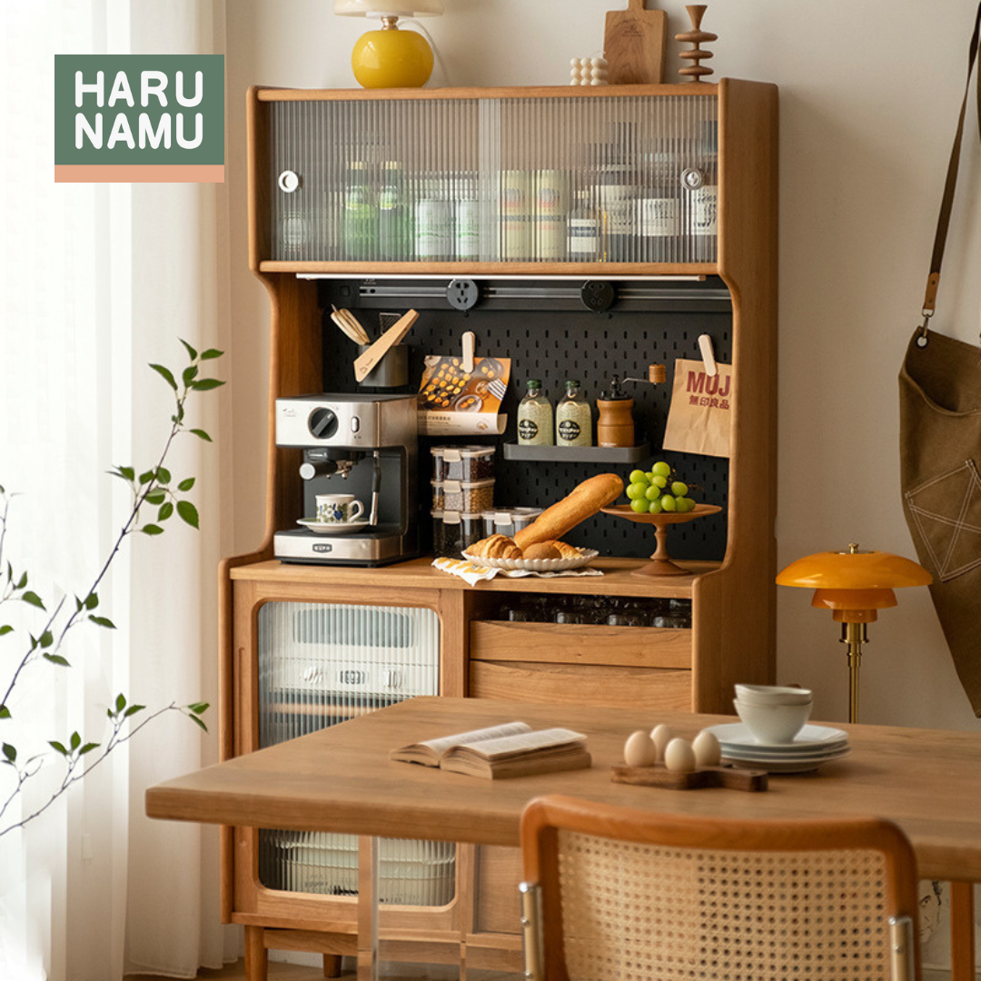 RYUHEI Solid Wood Kitchen Side Cabinet