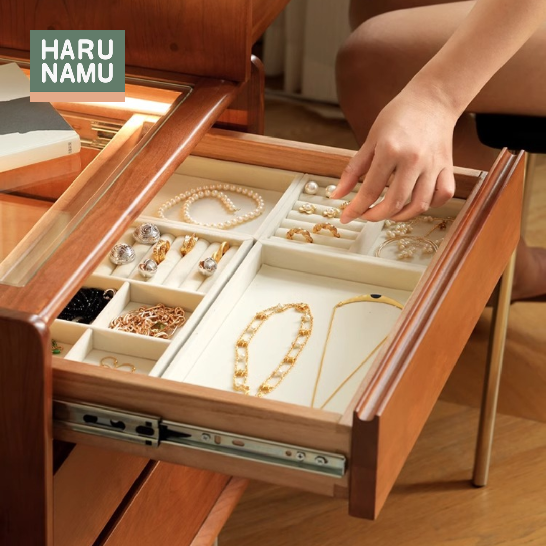 YUKIA Solid Wood Extendable Dressing Table