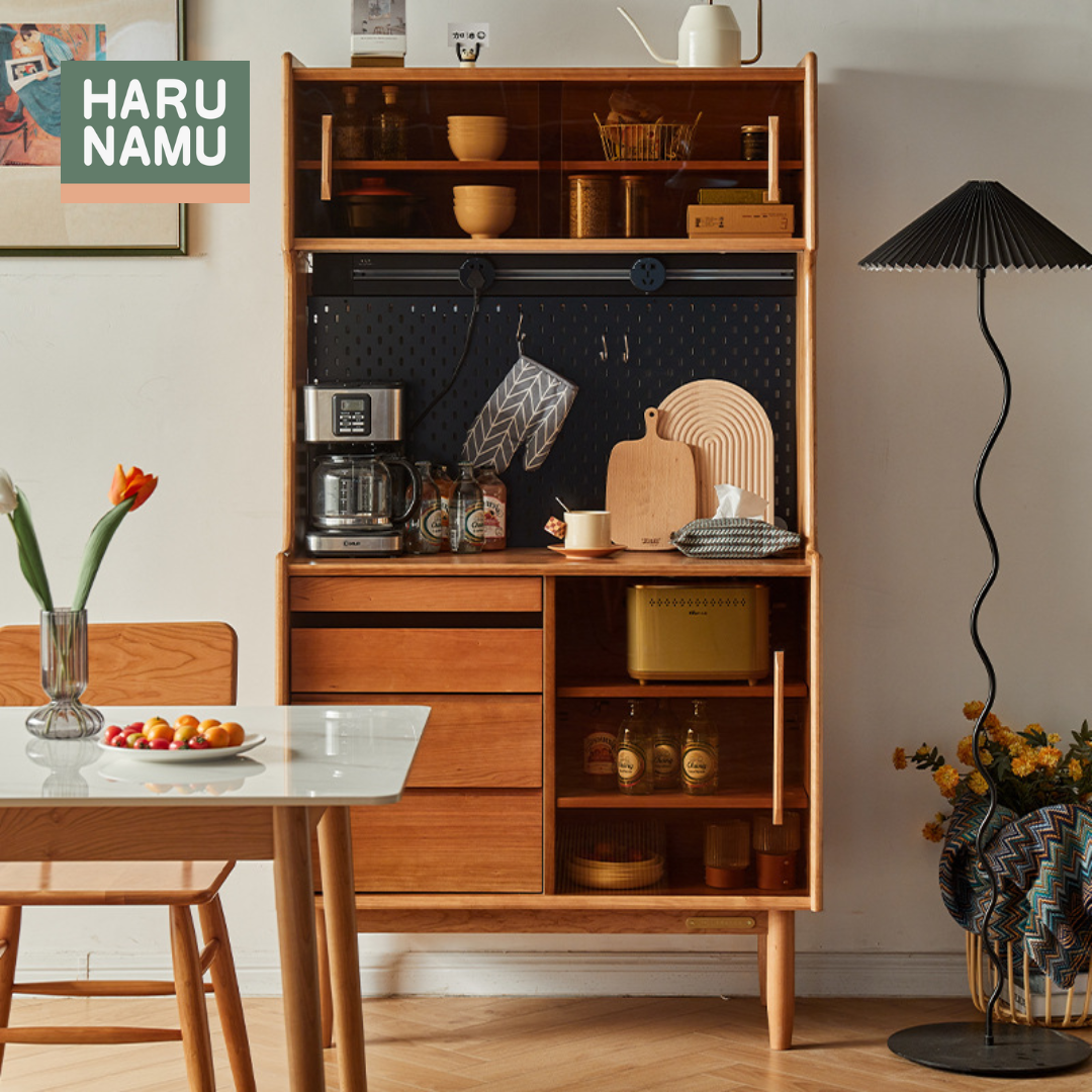 KAZUKI Solid Wood Kitchen Side Cabinet