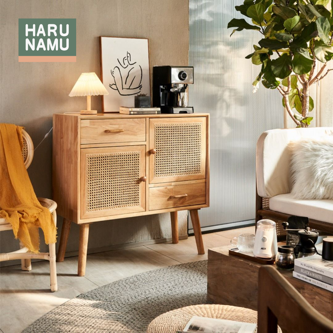 SEIJI Rattan Solid Wood Sideboard Cabinet