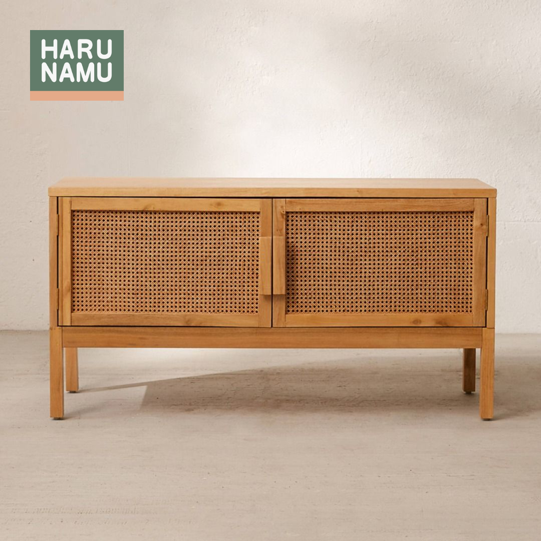 KAMORI Rattan Solid Wood Sideboard