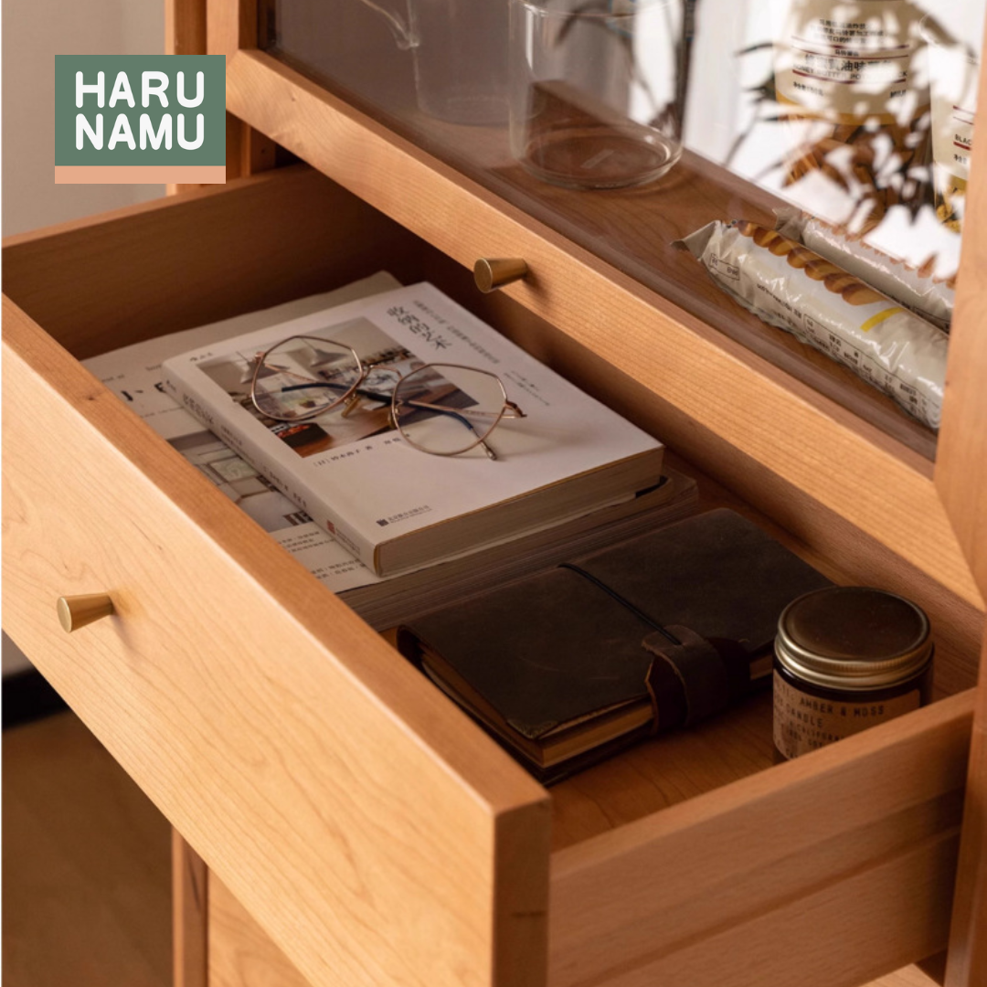 MIKI Solid Wood Display Cabinet