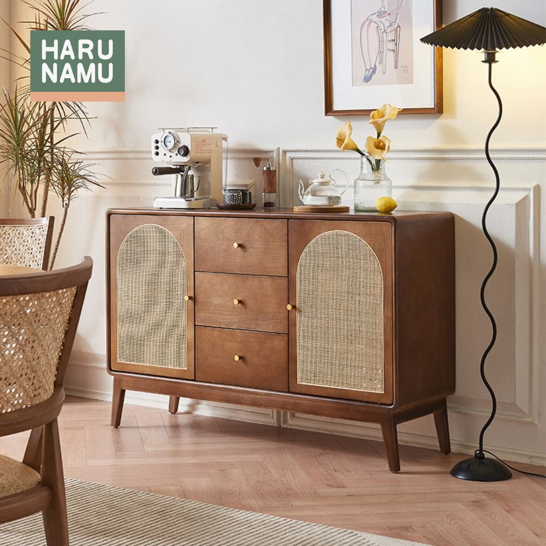 ERINA Rattan Solid Wood Sideboard