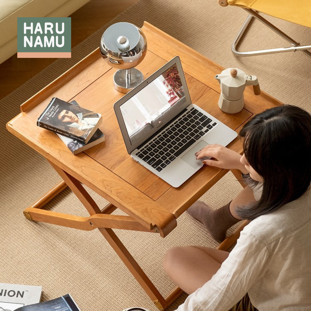 YUITO Solid Wood Foldable Side Table