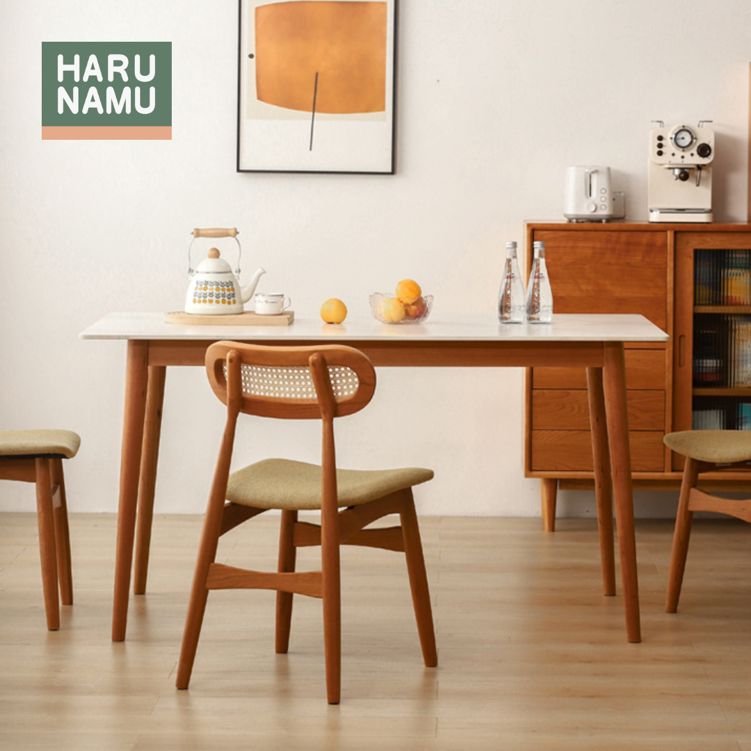 FURIKOMERU White Sintered Stone Dining Table