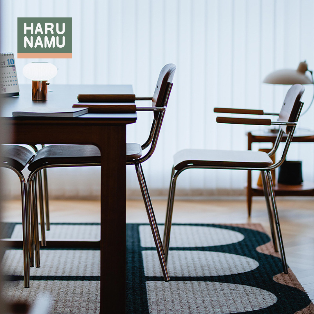 KYUSOKU Solid Wood and Stainless Steel Chair
