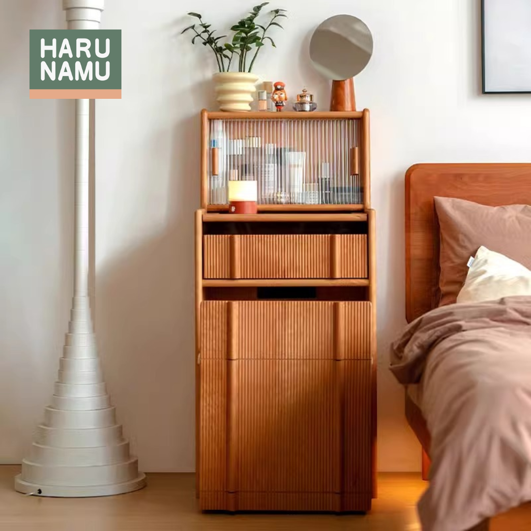 HIDEKI Solid Wood Dressing Table and Chair Set