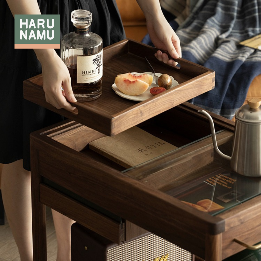 MAYONAKA Solid Wood Display Trolley