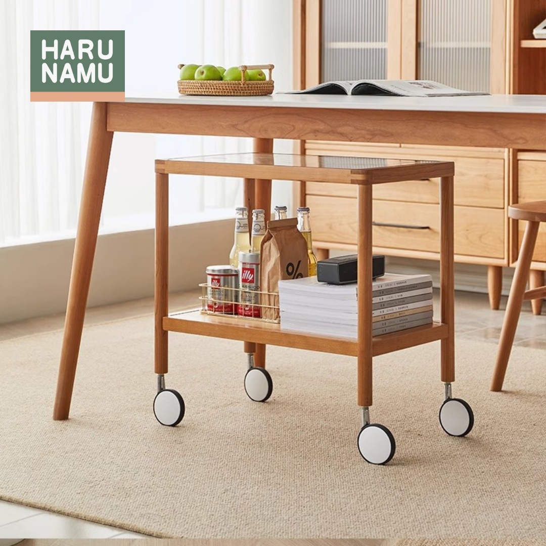 MARIKO Solid Wood Tea Trolley