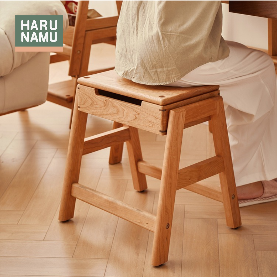 KASANE Solid Wood Hybrid Stool Side Table