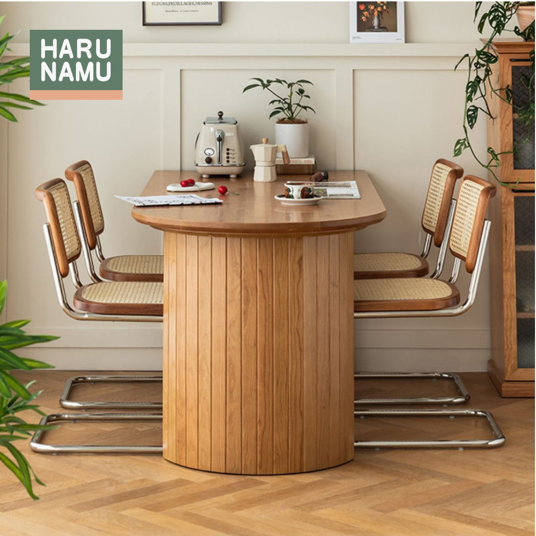 MIKINO Curved Solid Wood Table