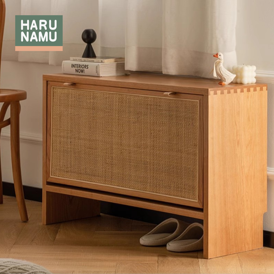 KAORI Rattan Solid Wood Shoe Cabinet