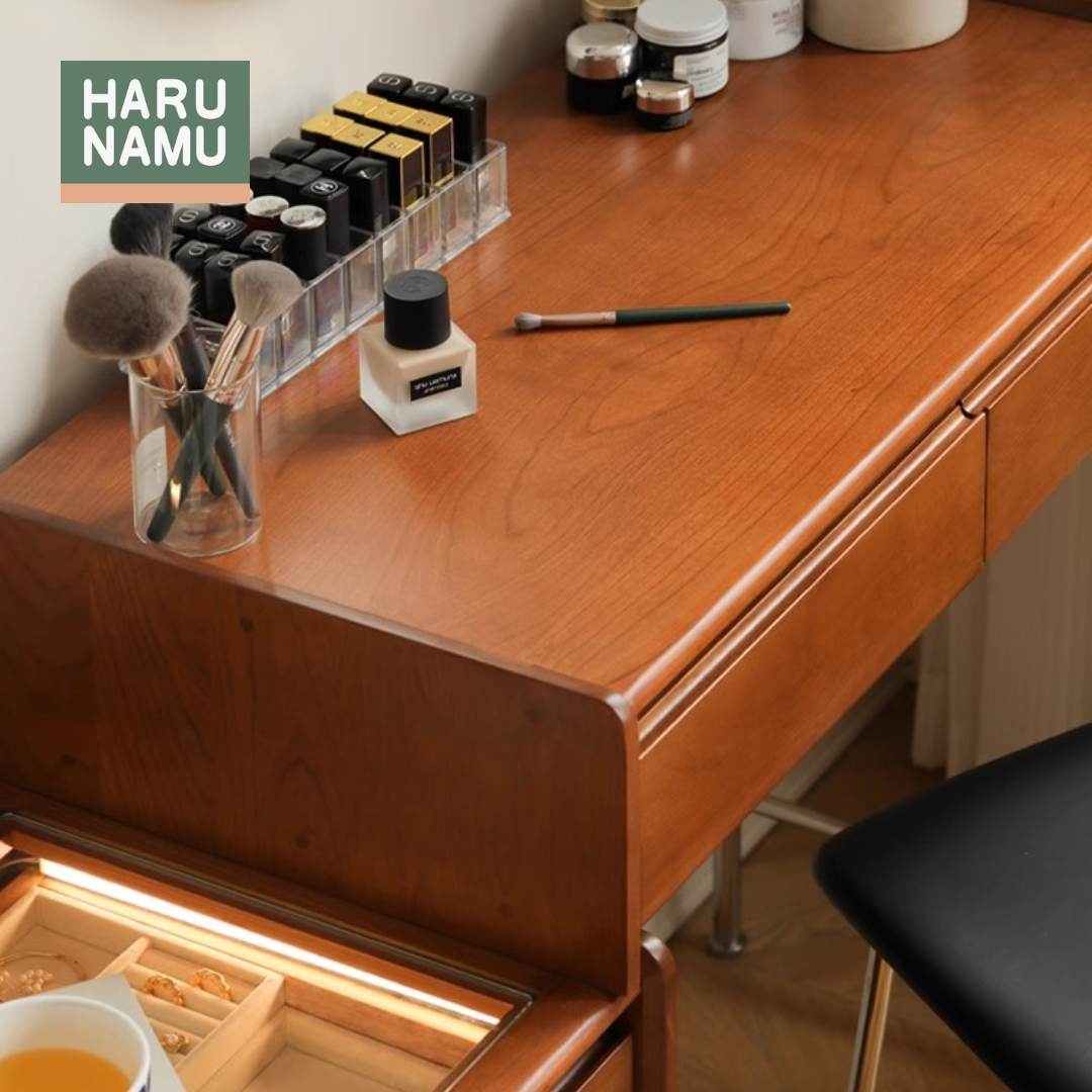 YUKIA Solid Wood Extendable Dressing Table