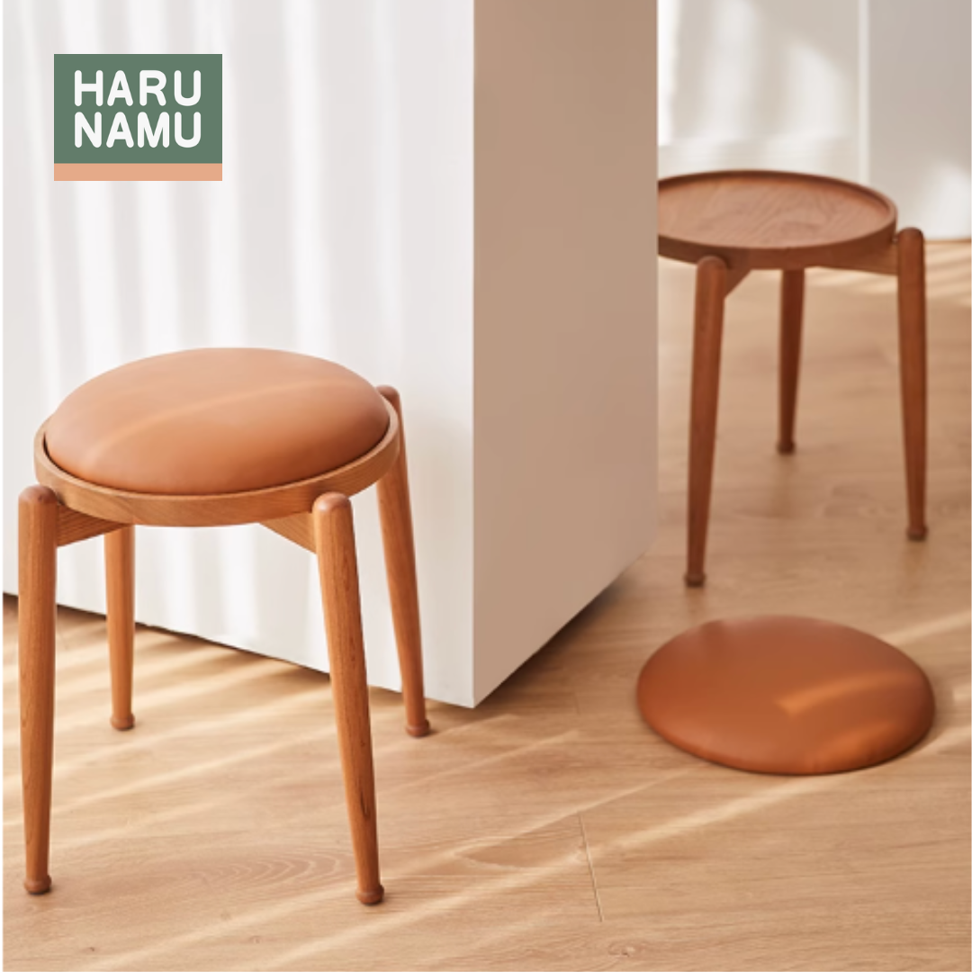 KATSUKI Round Solid Wood Stool