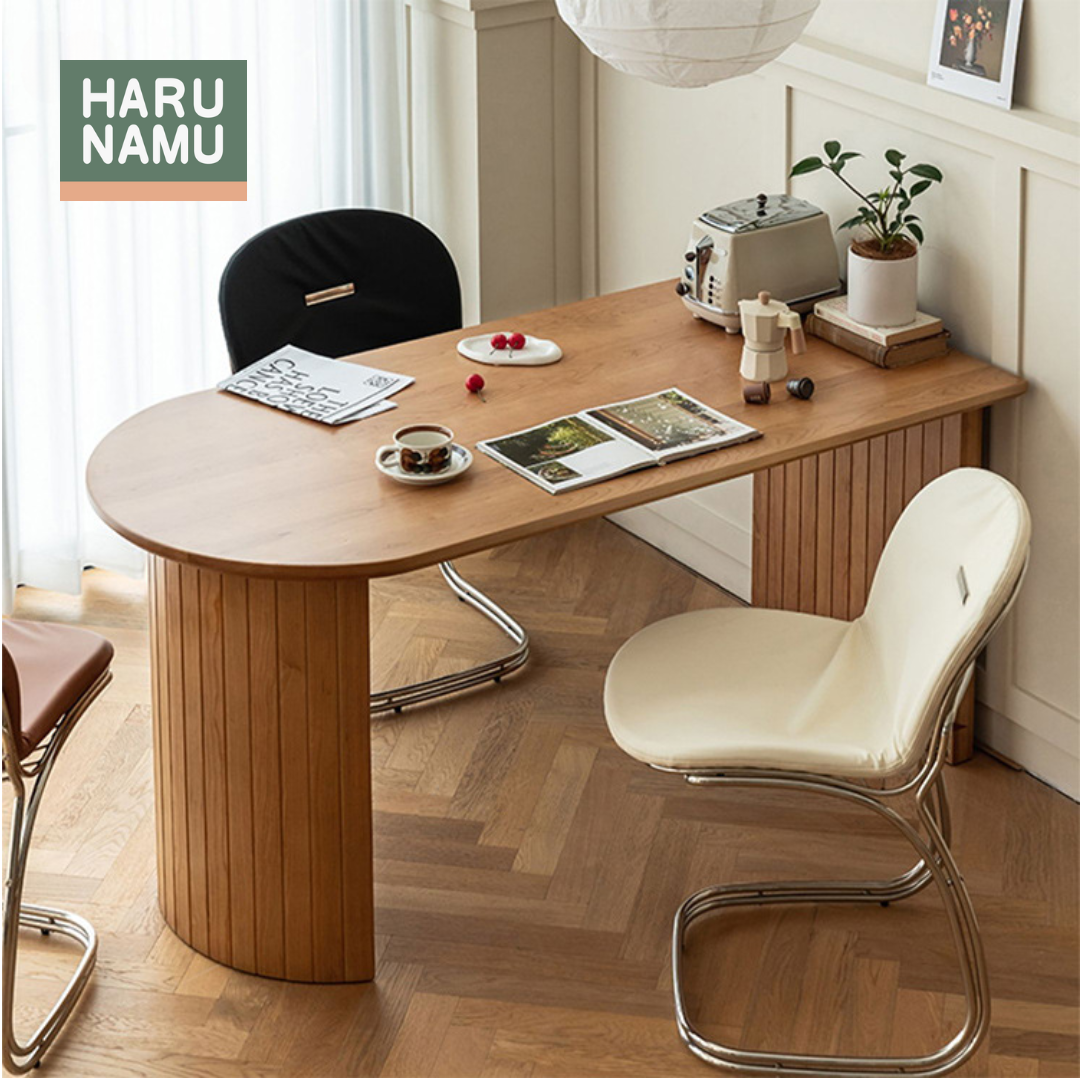 MIKINO Curved Solid Wood Table