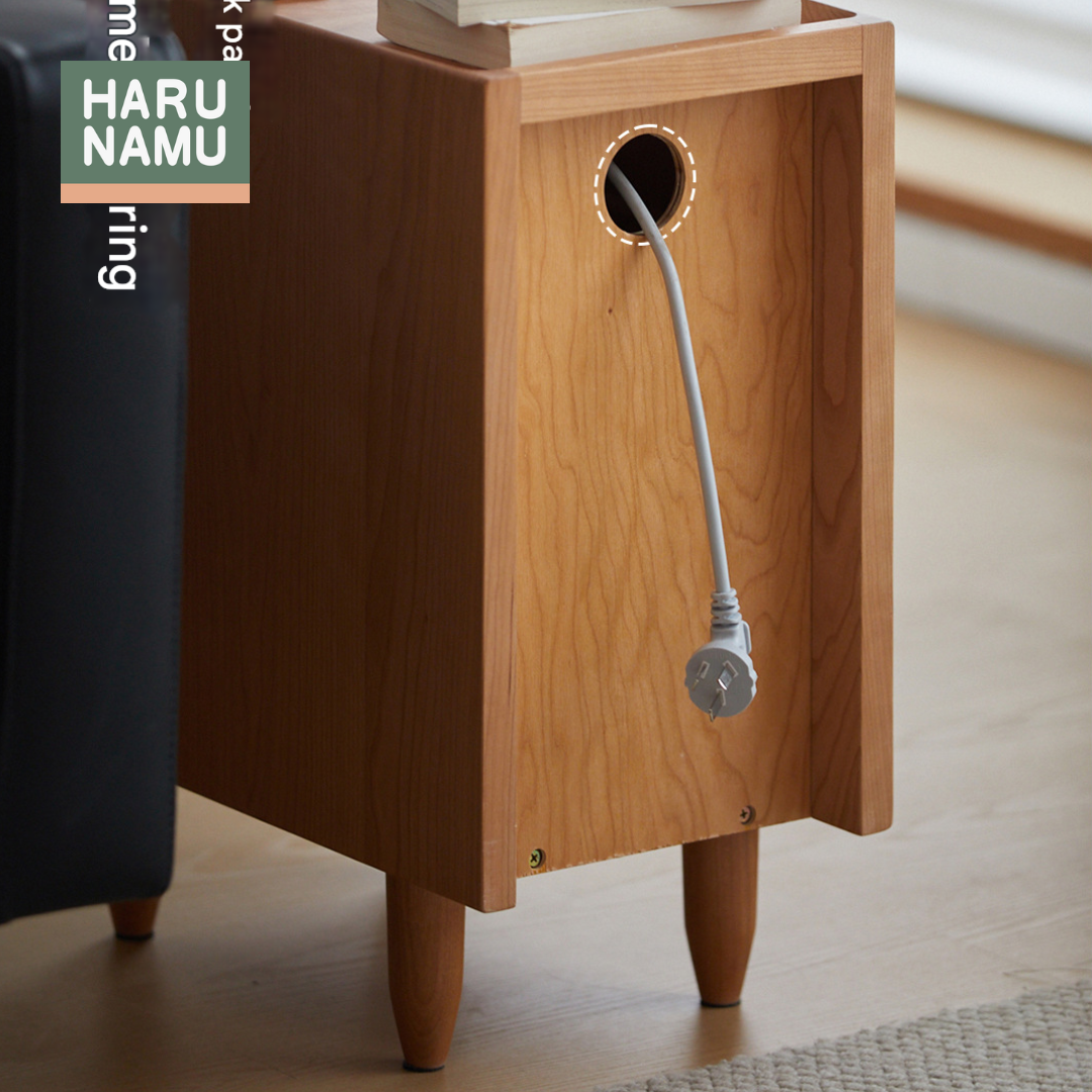 YASUKO Narrow Solid Wood Bedside Drawer
