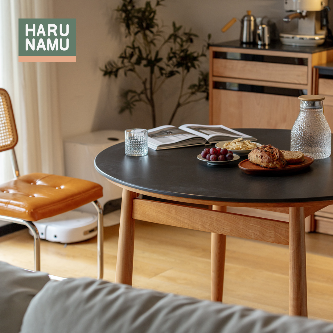 IWAMA Round Stone Solid Wood Table