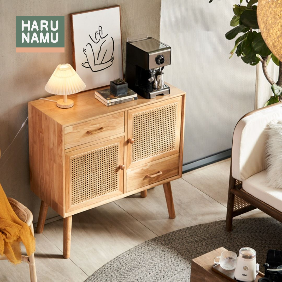 SEIJI Rattan Solid Wood Sideboard Cabinet