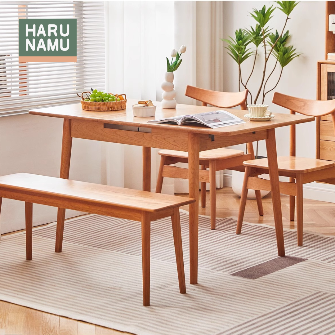 AKERU Solid Wood Extendable Table