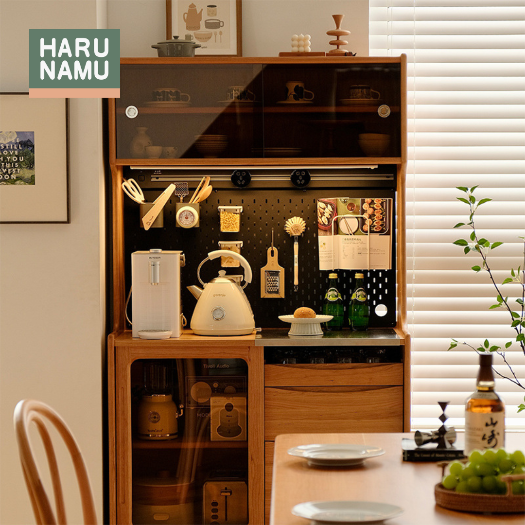 RYUHEI Solid Wood Kitchen Side Cabinet