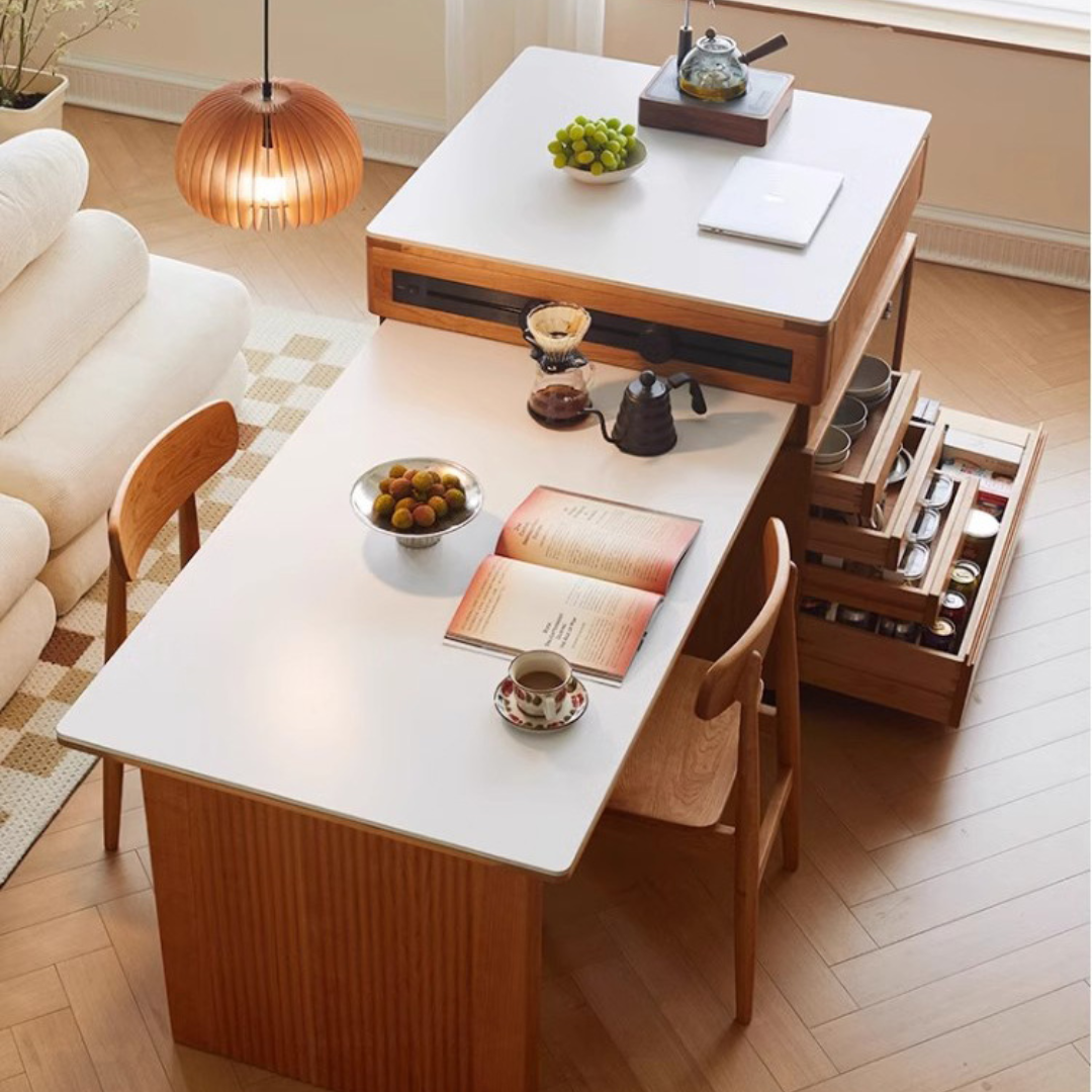 HOKAN Solid Wood Kitchen Island