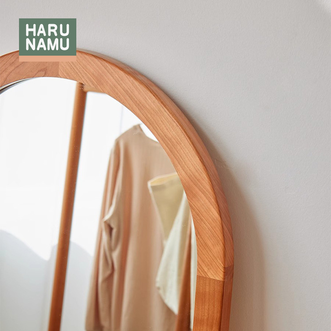 MARUI TOPPU Rounded Solid Wood Full Length Mirror