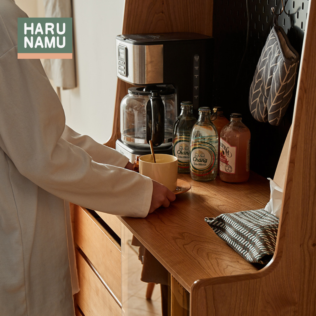 KAZUKI Solid Wood Kitchen Side Cabinet