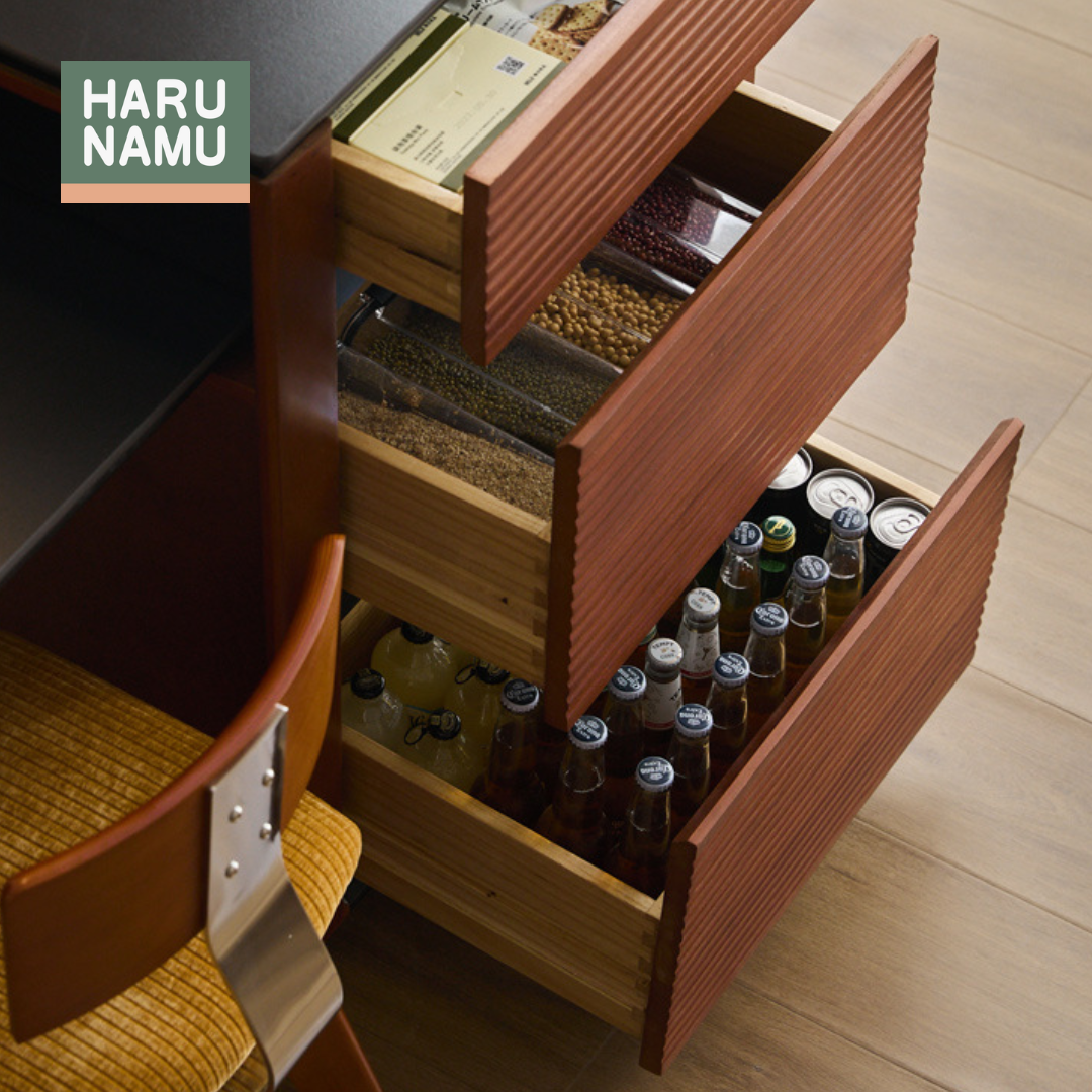 YOSHINORI Solid Wood Dining Table with Kitchen Island
