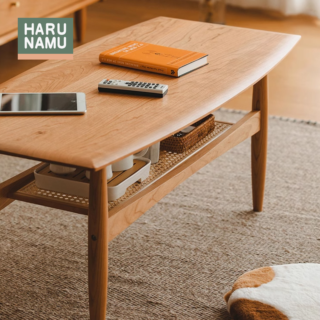 NATSU Solid Wood Rattan Coffee Table