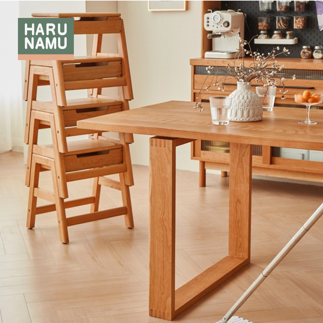 KASANE Solid Wood Hybrid Stool Side Table