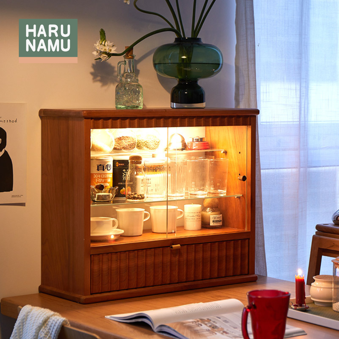 KAIRI Solid Wood Display Cabinet