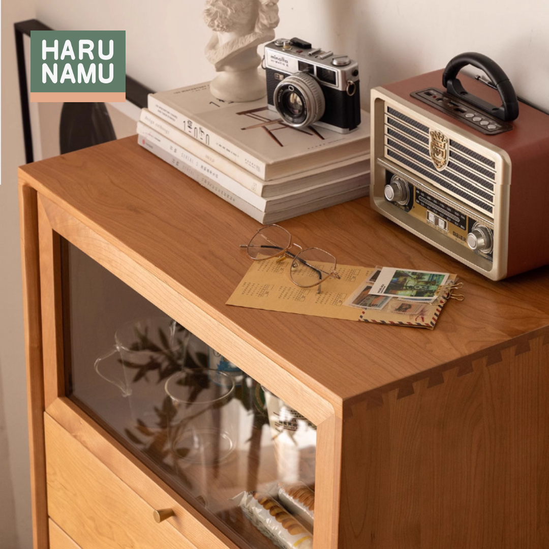 MIKI Solid Wood Display Cabinet