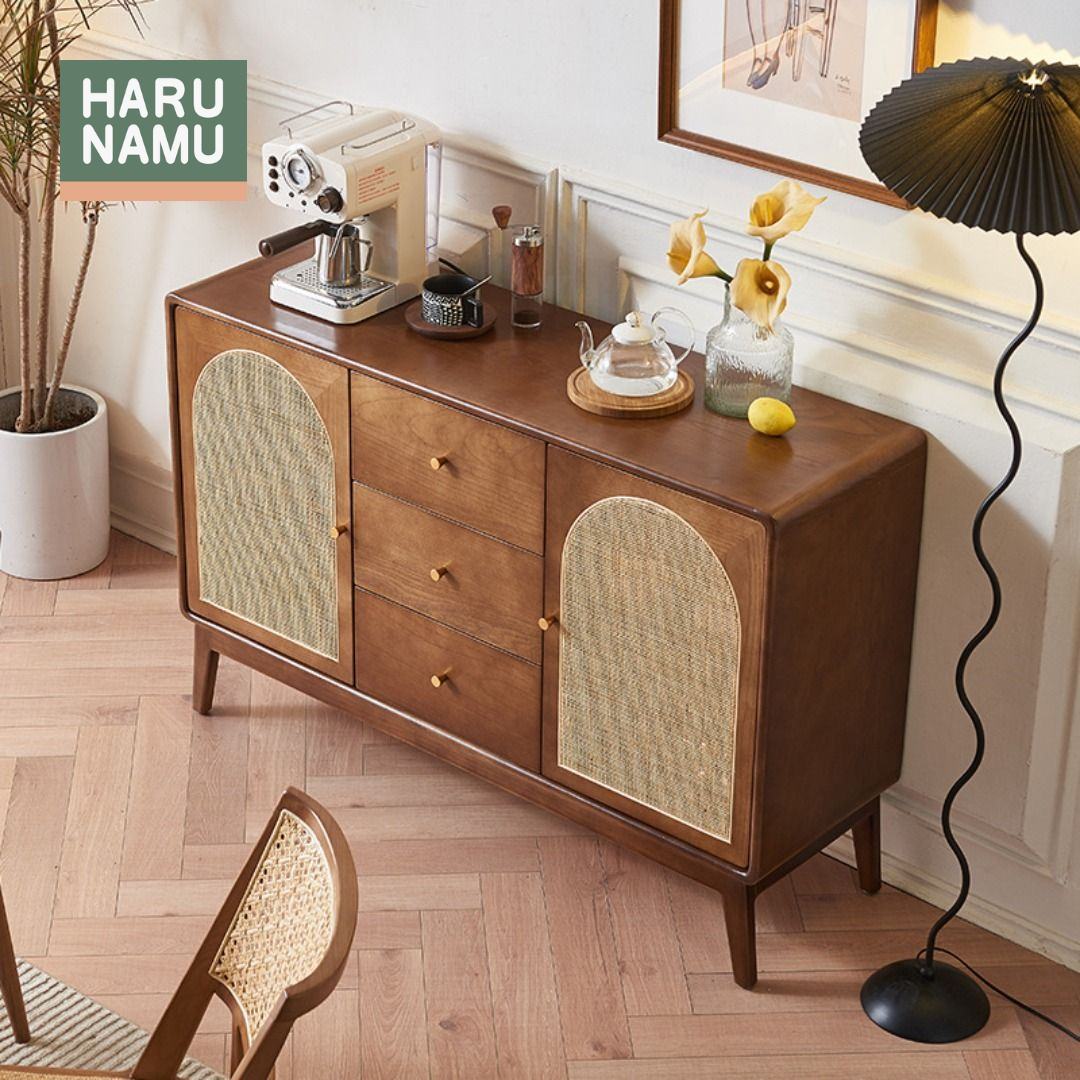 ERINA Rattan Solid Wood Sideboard