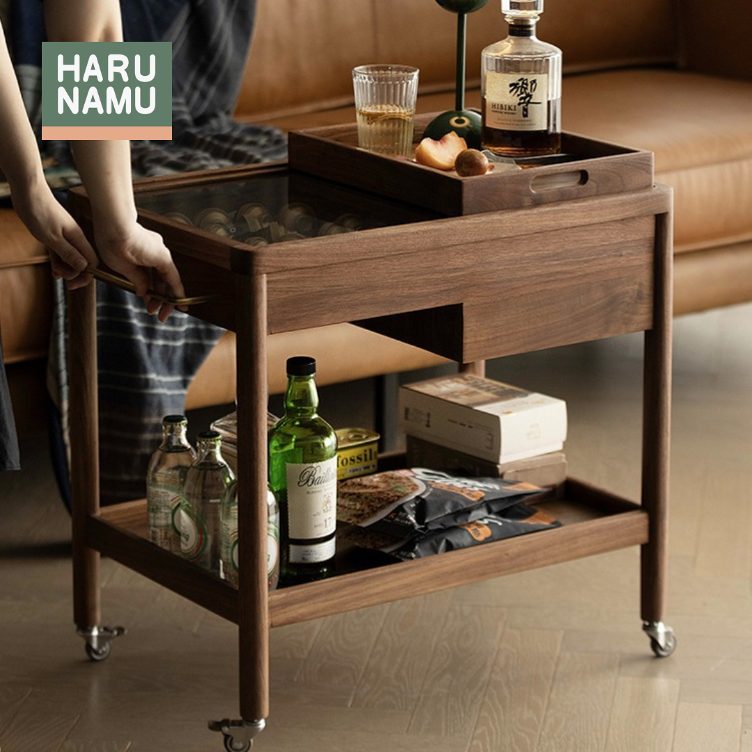 MAYONAKA Solid Wood Display Trolley