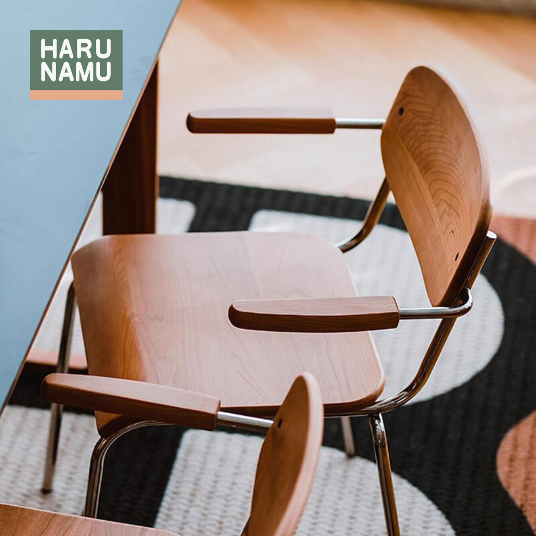KYUSOKU Solid Wood and Stainless Steel Chair