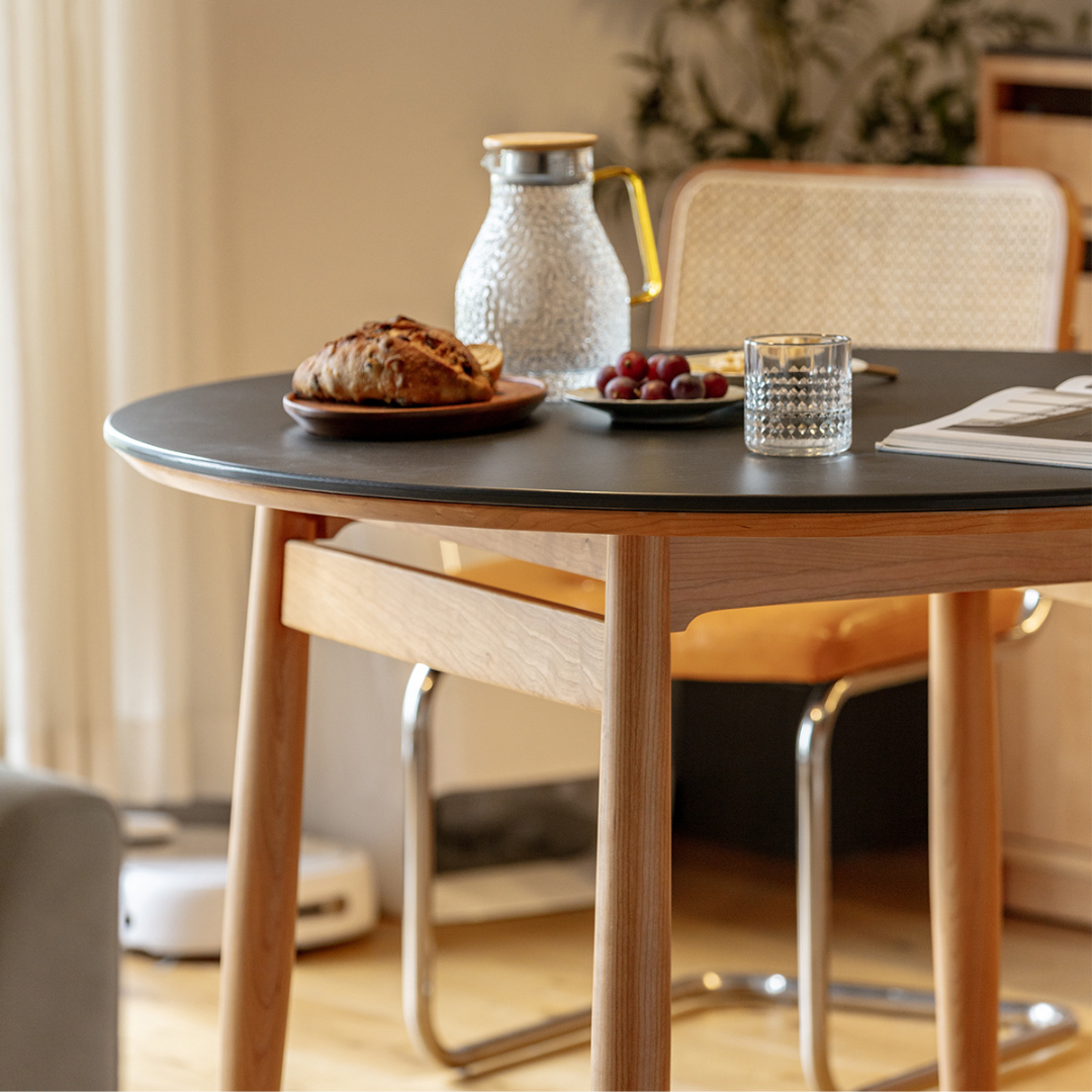 IWAMA Round Stone Solid Wood Table