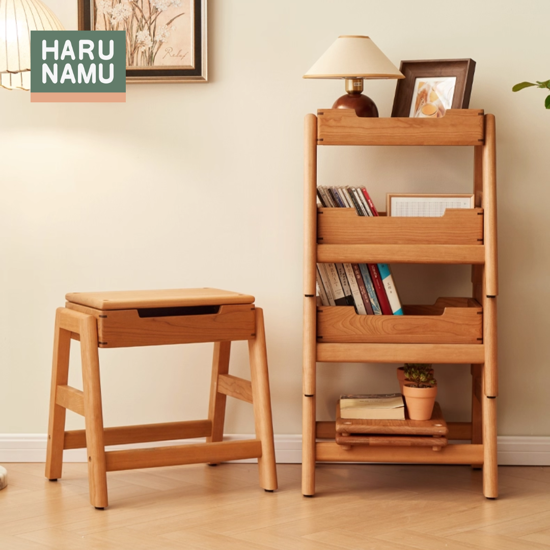 KASANE Solid Wood Hybrid Stool Side Table