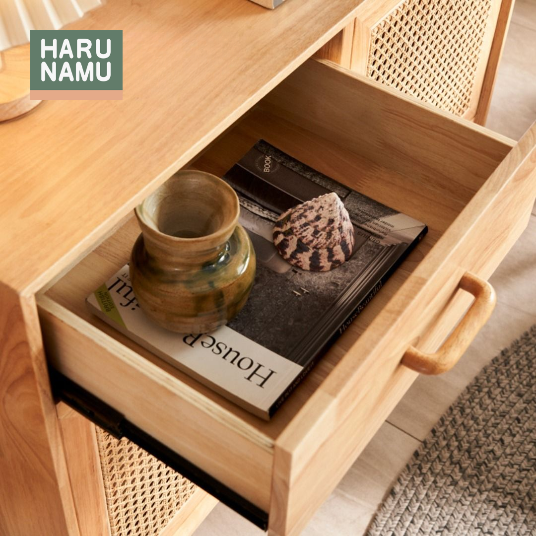 SEIJI Rattan Solid Wood Sideboard Cabinet