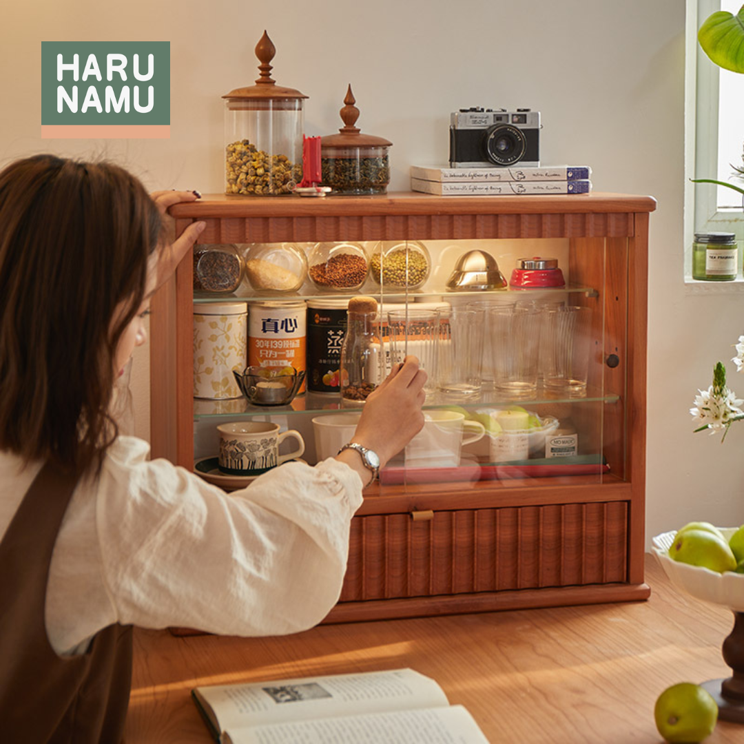 KAIRI Solid Wood Display Cabinet