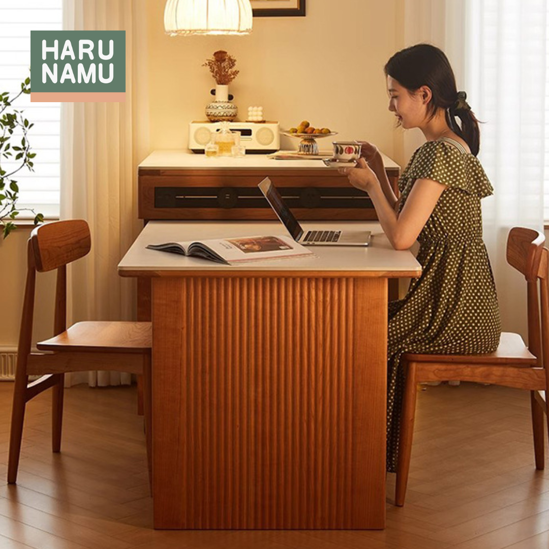 HOKAN Solid Wood Kitchen Island